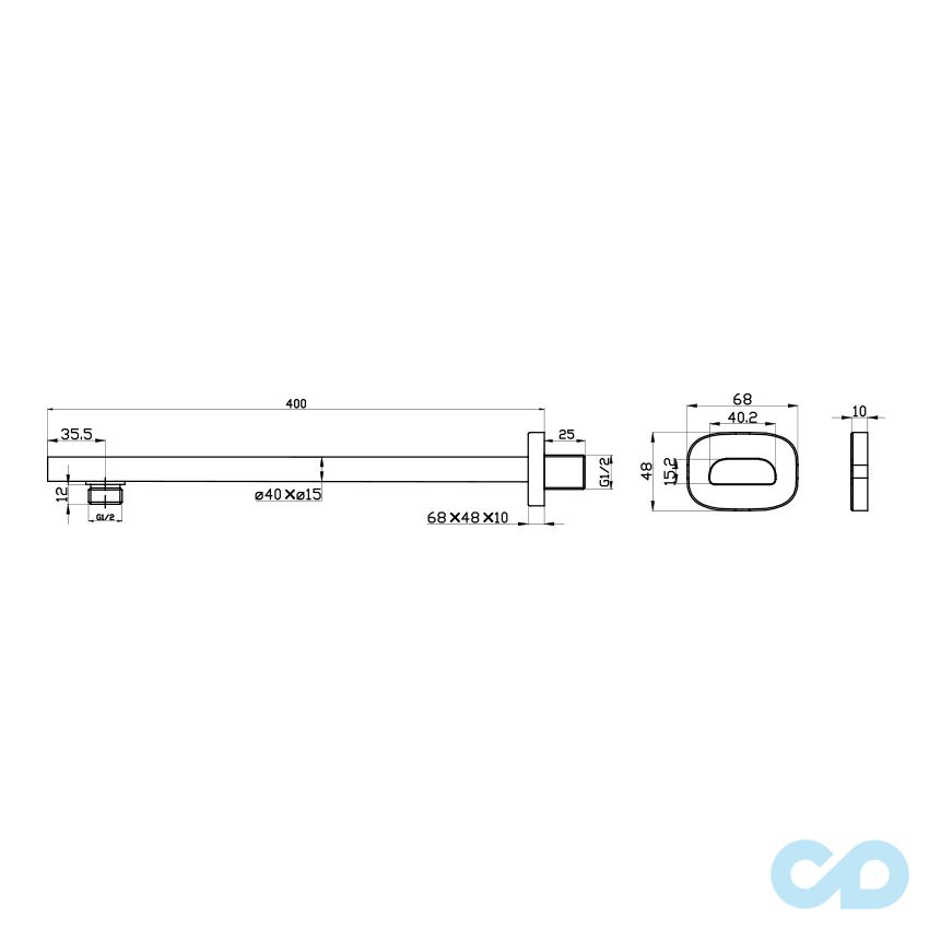техническая схема Душевая система Grohe Eurocube 2406201S