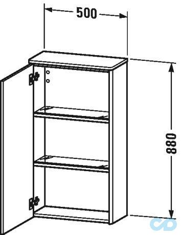 креслення Шафа навісний Duravit XSquare XS1303 L/R