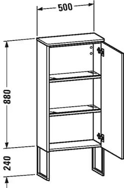 креслення Шафа підлоговий Duravit XSquare XS1304 L/R