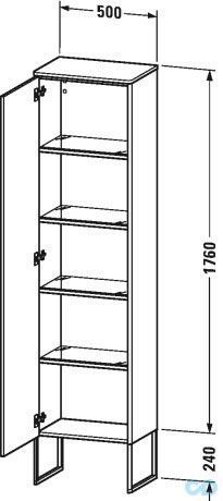 чертеж Шкаф напольный Duravit XSquare XS1314 L/R высокий