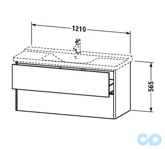 чертеж Тумба подвесная Duravit XSquare XS4183