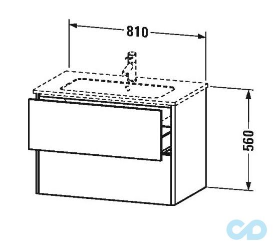 креслення Тумба підвісна Duravit XSquare XS4172