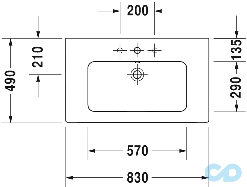 технічна схема Тумба підвісна Duravit XSquare XS4172