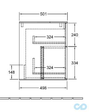 креслення Тумба під раковину Villeroy & Boch Finion F21