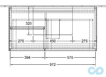 креслення Тумба під раковину Villeroy & Boch Finion G11
