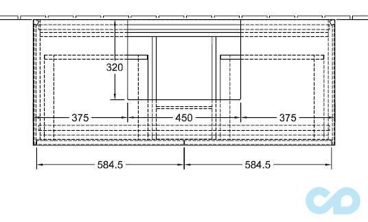 креслення Тумба під раковину Villeroy & Boch Finion G13