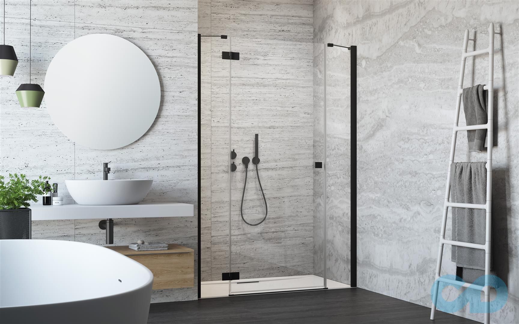 купити Душові двері Radaway Essenza New Black DWJS 120 L 385031-54-01L