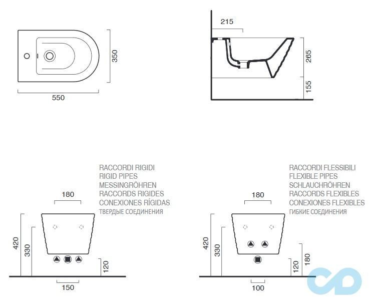 креслення Біде підвісне Catalano Classy 1BS55ZEBM