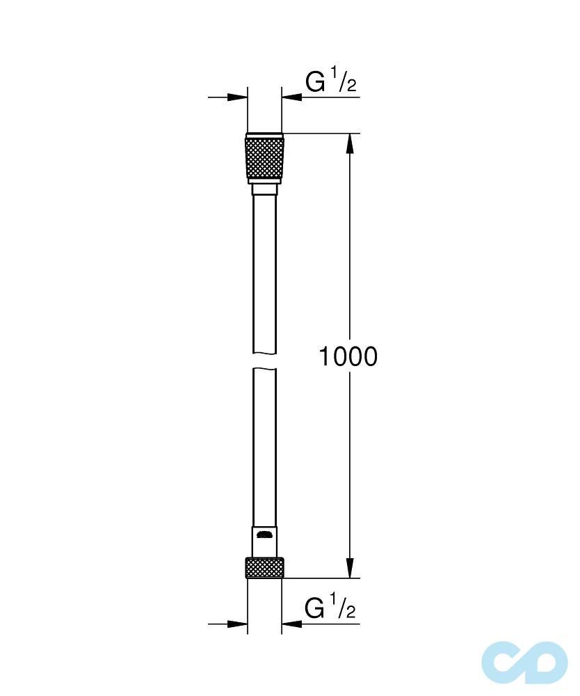 креслення Шланг для душа Grohe Silverflex Longlife 26334000