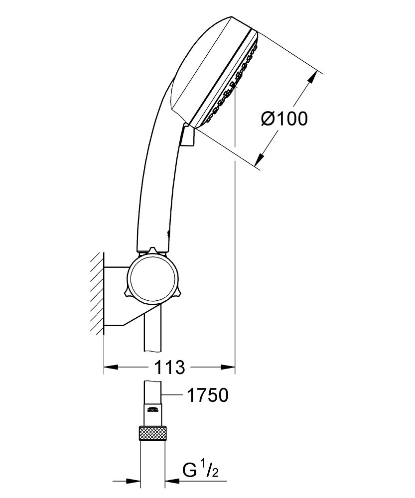 креслення Душовий гарнітур Grohe Tempesta Cosmopolitan 100 27584002