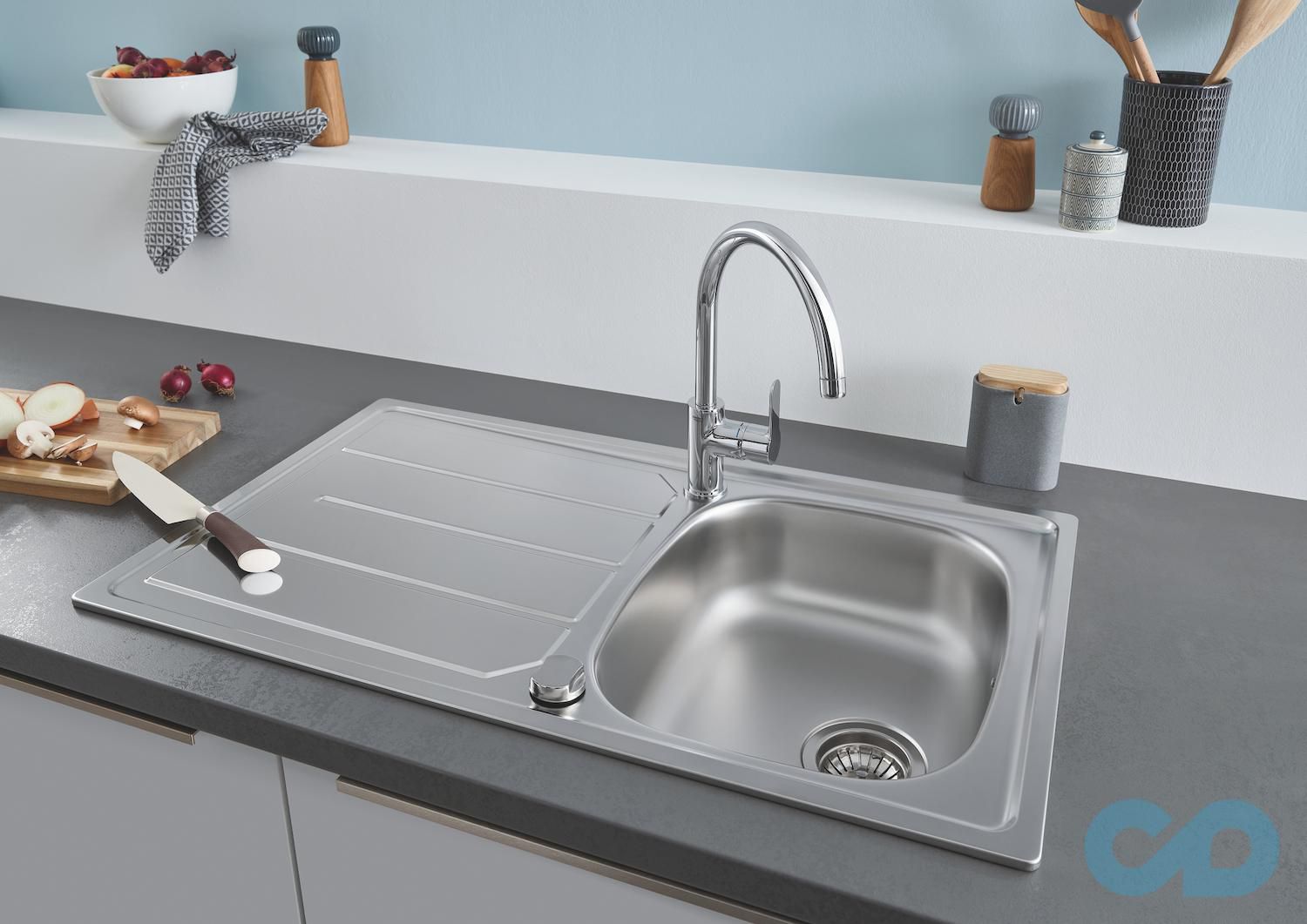 Кухонна мийка + кухонний змішувач Grohe Bau Edge 31562SD0 ціна