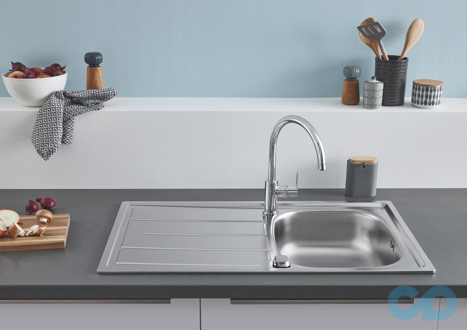 дизайн Кухонна мийка + кухонний змішувач Grohe Bau Edge 31562SD0