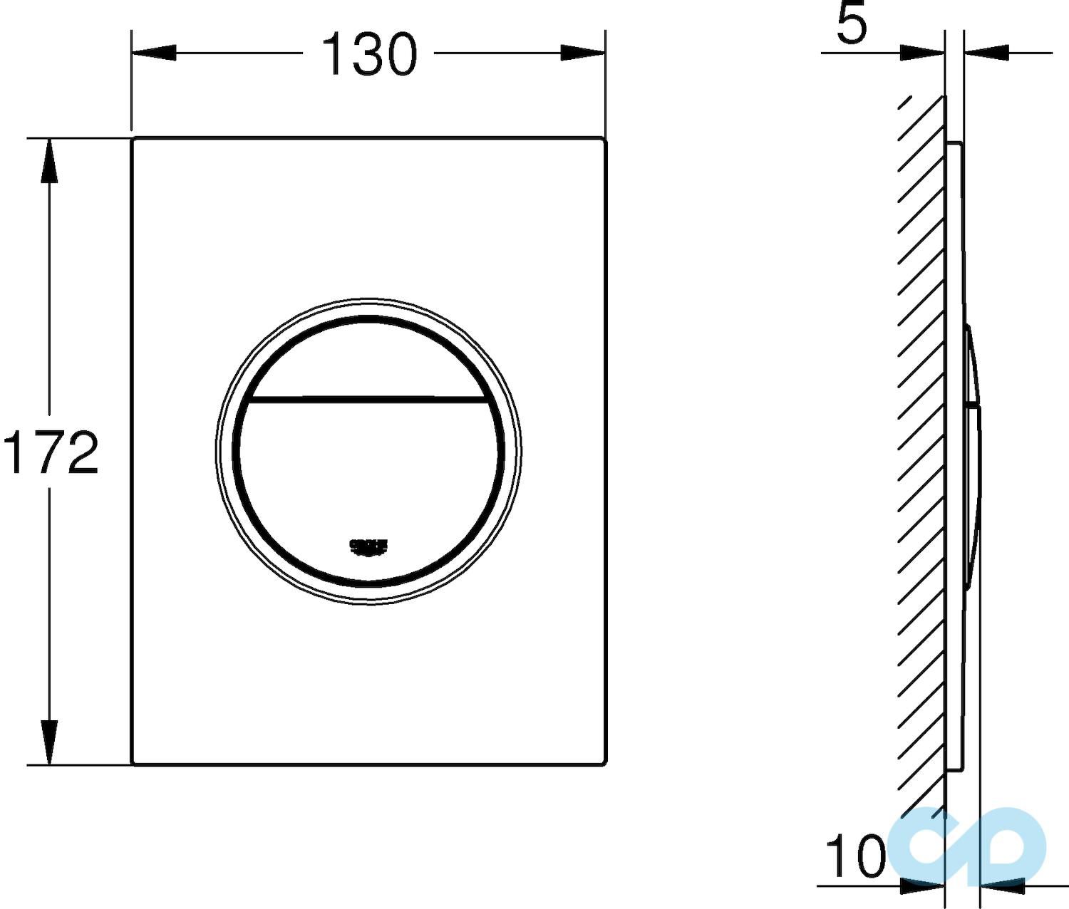 креслення Кнопка змиву Grohe Nova Cosmopolitan S 37601000