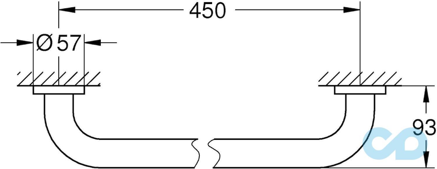 креслення Поручень для ванної Grohe Essentials 40793001