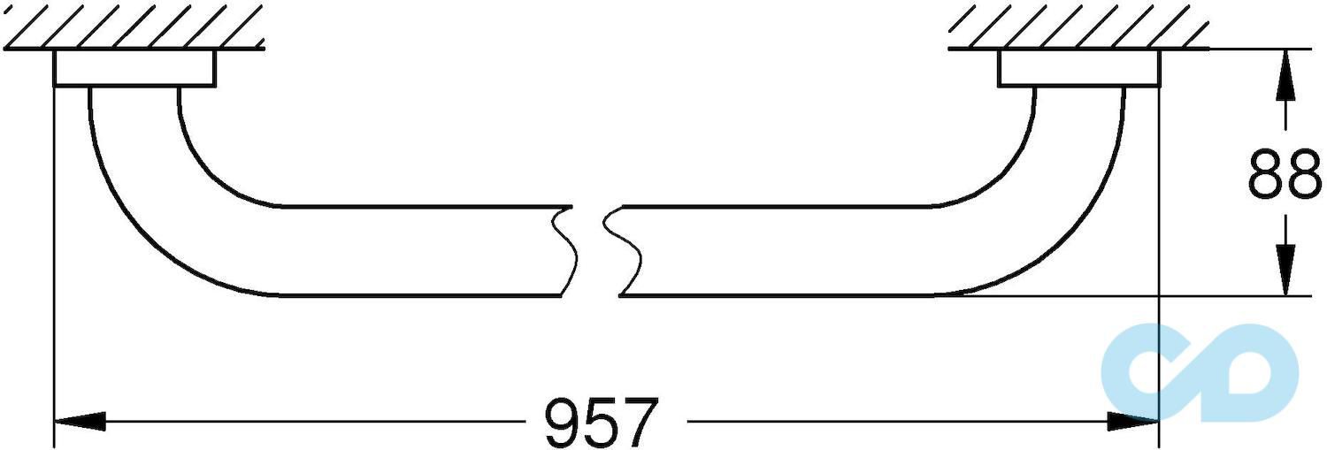 креслення Поручень для ванної Grohe Essentials 40795001