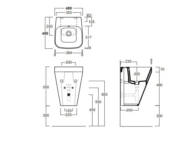 креслення Раковина Simas Baden Baden BB 13