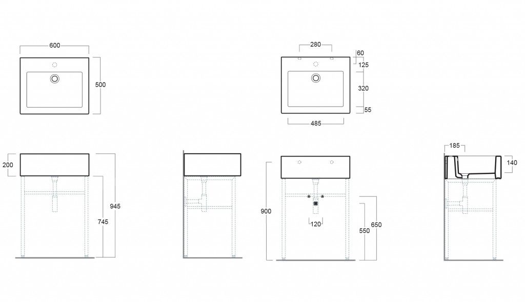 креслення Раковина Simas Frozen FZ10