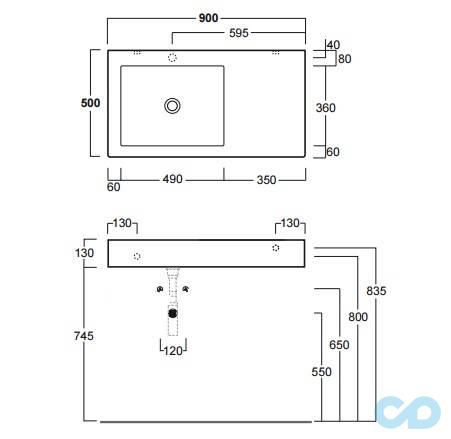 креслення Раковина Simas Frozen FZ 11