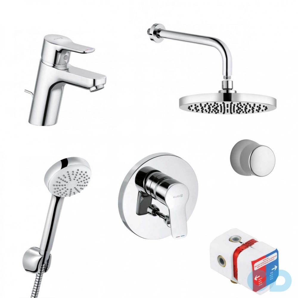 Набір змішувачів Kludi Pure & Easy з душовим комплектом 376300565