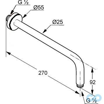 технічна схема Набір змішувачів Kludi Pure & Easy з душовим комплектом 376300565