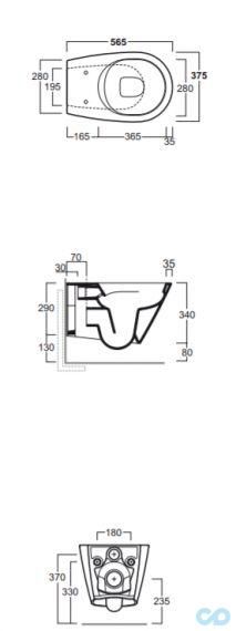креслення Унітаз підвісний Simas Gambassi GA18BM + GA004BM + F85