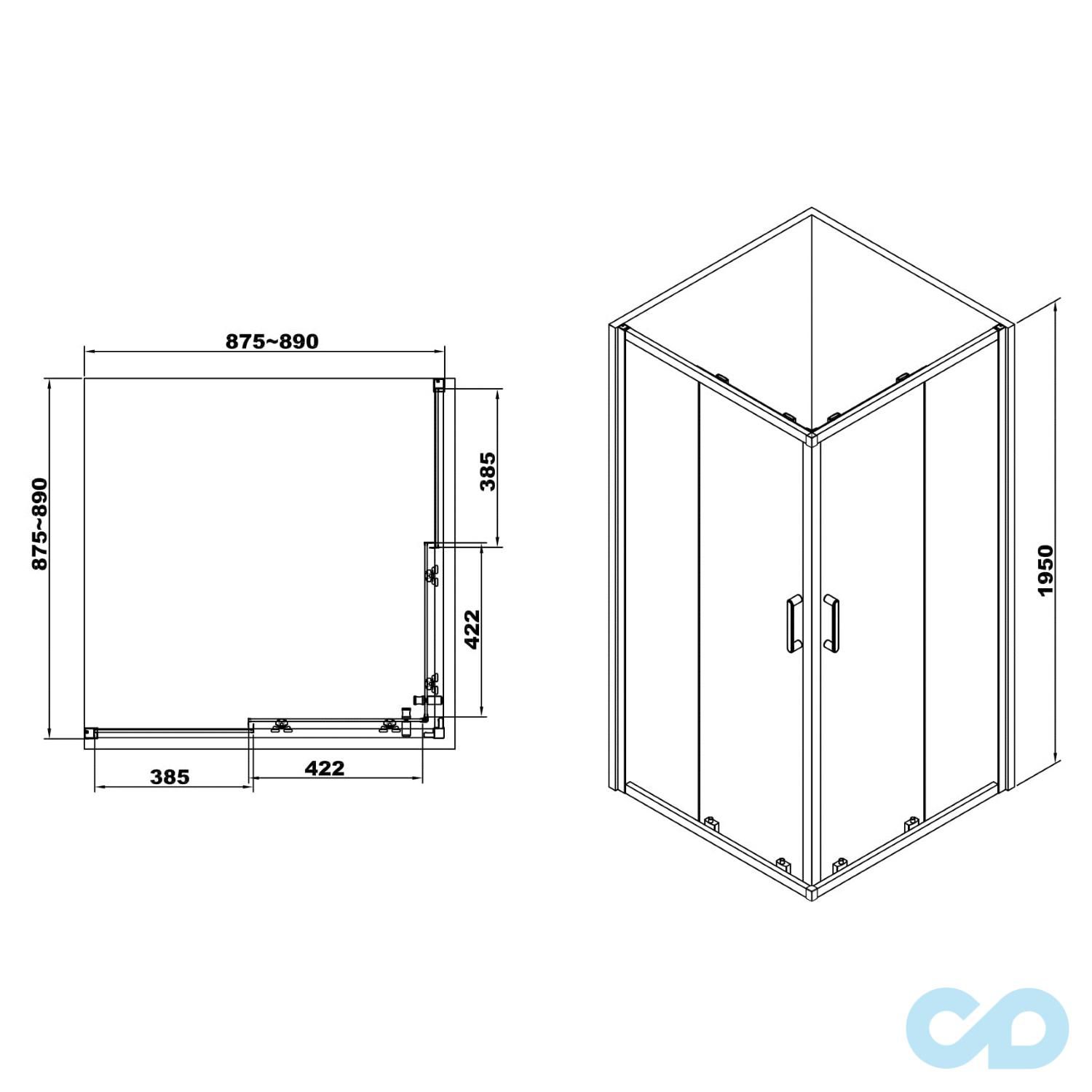 креслення Душова кабіна Eger HÉVÍZ 599-077/1