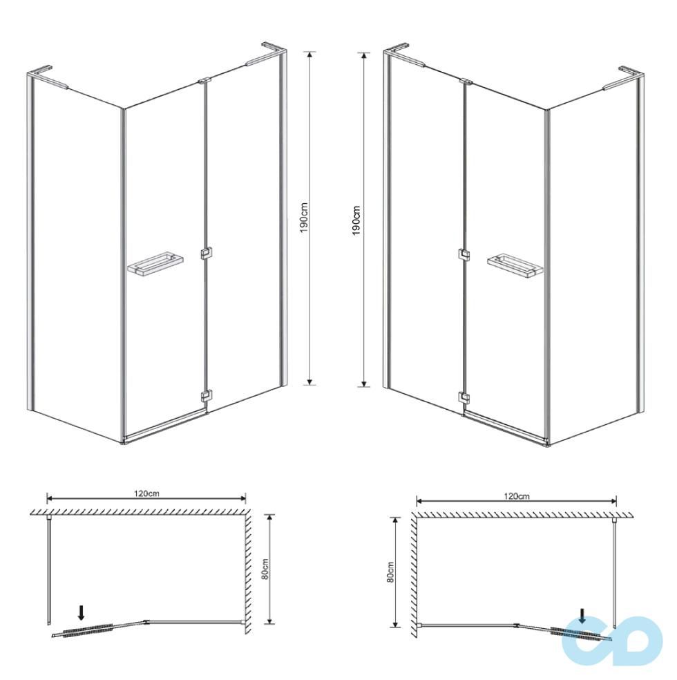 креслення Душова кабіна Eger Megerka 599-330TR/1L