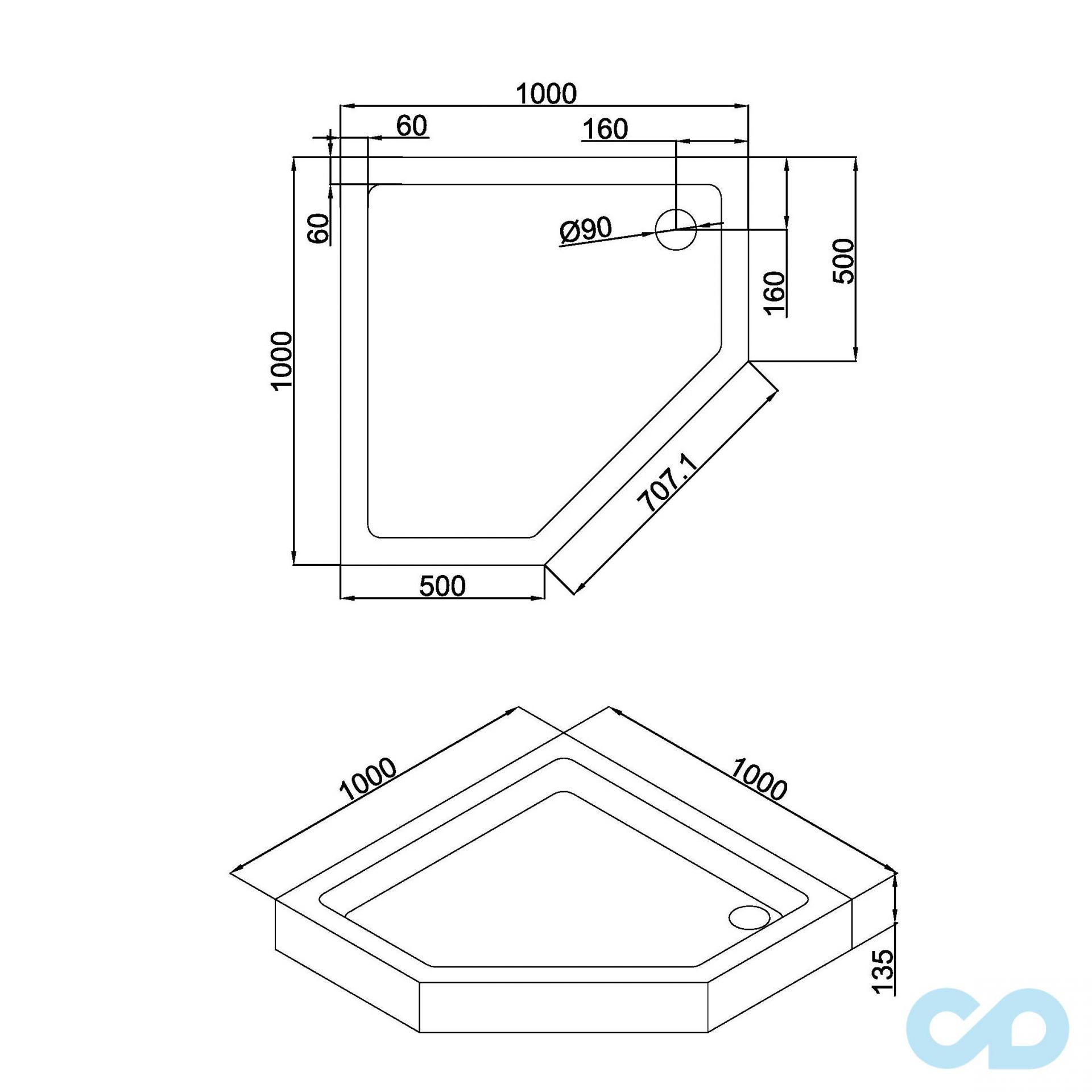 технічна схема Душова кабіна Eger A LÁNY 599-553/1