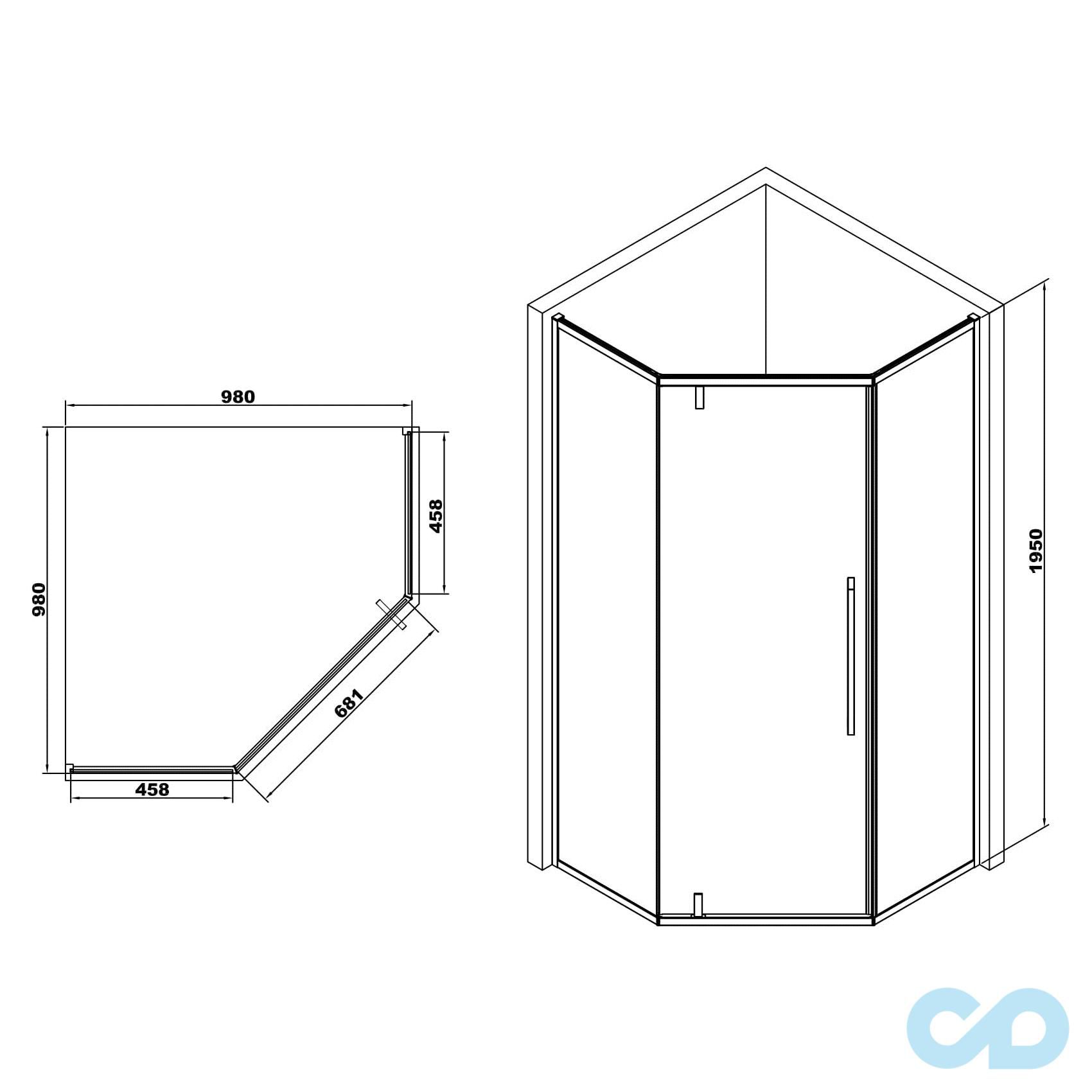 креслення Душова кабіна Eger A LÁNY 599-553/1