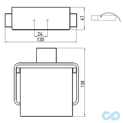 креслення паперотримач Emco Loft 0500 001 00