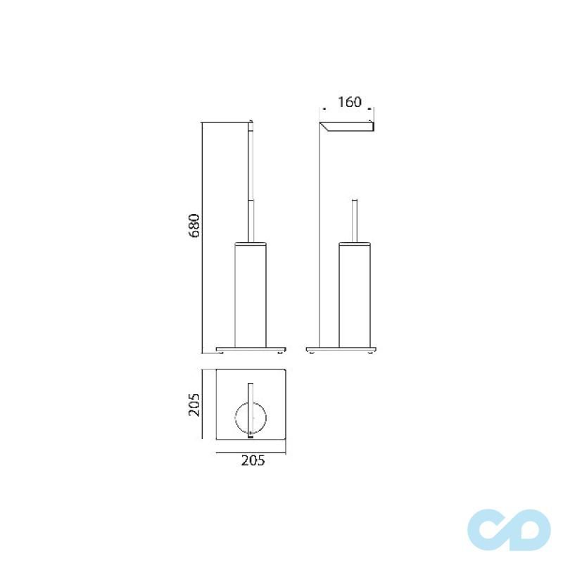 креслення Йоршик для унітазу з паперотримач Emco Loft 0580 001 01