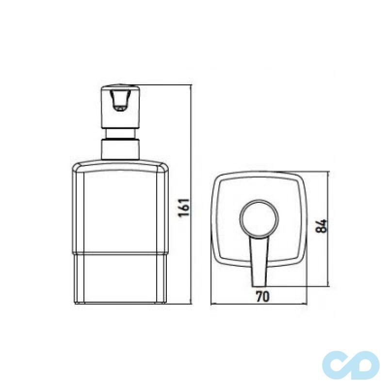 креслення Дозатор рідкого мила Emco Loft 0521 001 02