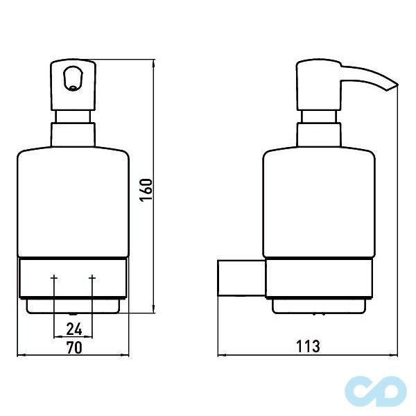 креслення Дозатор рідкого мила Emco Loft 0521 001 01