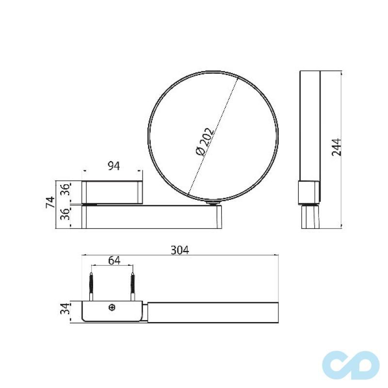 креслення Косметичне дзеркало Emco 1095 001 17