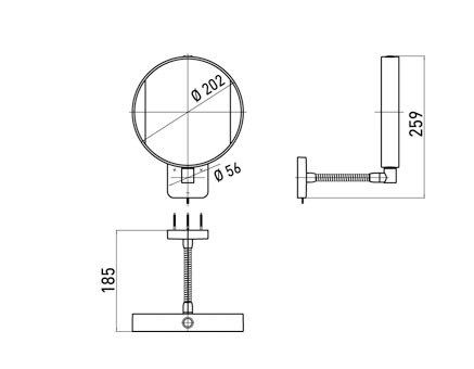 креслення Косметичне дзеркало Emco Spiegel 1095 060 10