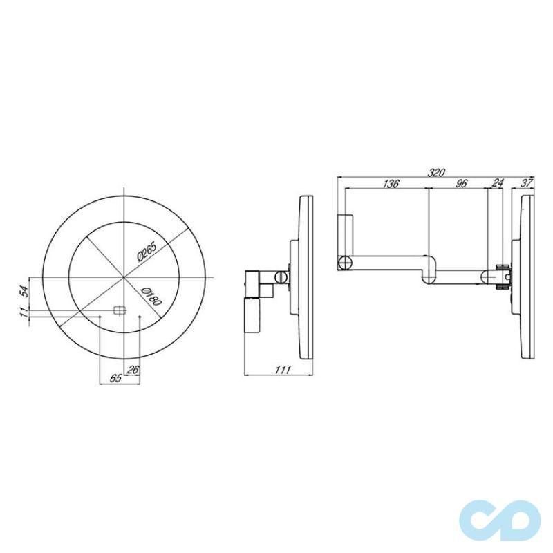 креслення Косметичне дзеркало Emco Spiegel 1096 060 08