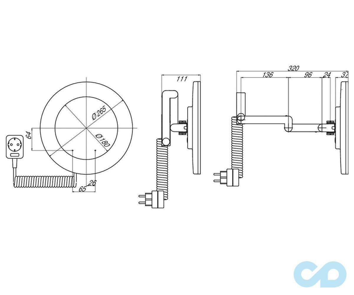 креслення Косметичне дзеркало Emco Spiege 1096 060 09