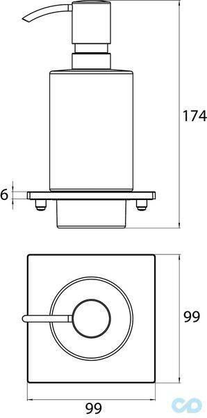 креслення Дозатор для рідкого мила Emco Liaison 1821 001 05