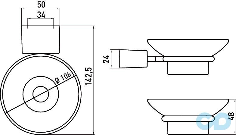 креслення Мильниця Emco Logo 2 3030 001 00
