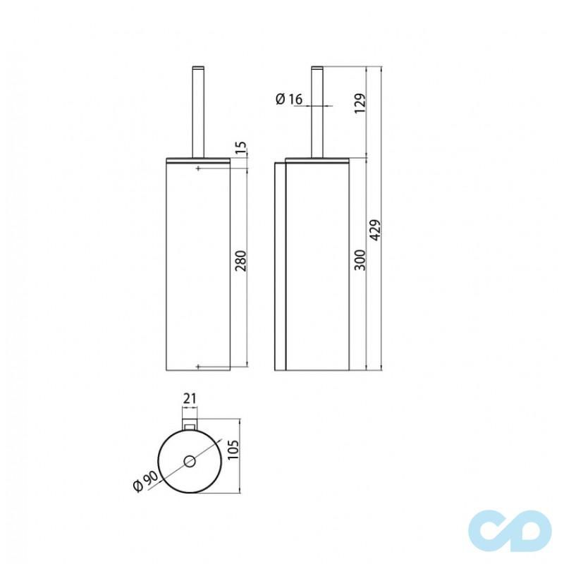 креслення Туалетний йоржик Emco System 2 3515 001 02