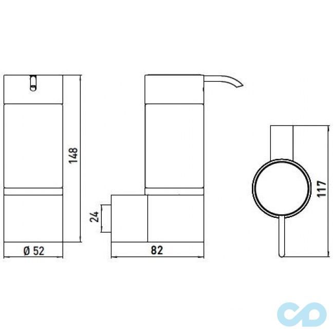 креслення Дозатор рідкого мила Emco System 2 3521 001 00
