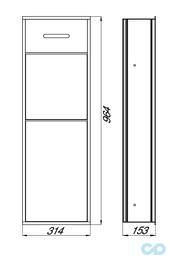 креслення Вбудований пенал Asis Emco 9770 278 62