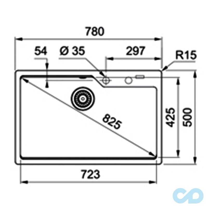 креслення Кухонна мийка Franke Urban UBG 610-78 114.0574.962