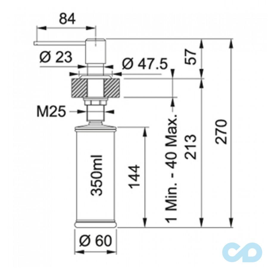 креслення Дозатор Franke Sirius 119.0500.473