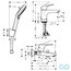 креслення Набір змішувачів для ванни Hansgrohe Focus 34607000