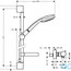 креслення Душовий набір Hansgrohe Croma 100 Vario 27035000