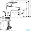 розмір змішувач для раковини hansgrohe logis 71075000, coolstart