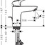 розмір змішувач для раковини hansgrohe logis 71102000, coolstart