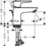розмір змішувач для раковини hansgrohe talis e 71700000