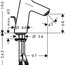 розмір змішувач для раковини hansgrohe talis select s 72040000